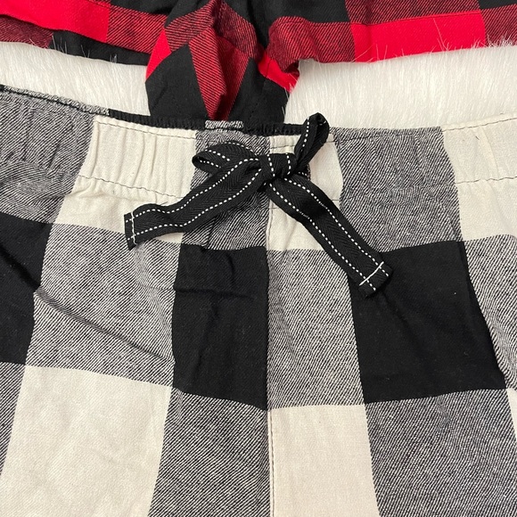 *BUNDLE* NWT Old Navy Flannel Pajama Short Black & Red Buffalo Plaid Women SZ L - Picture 5 of 7